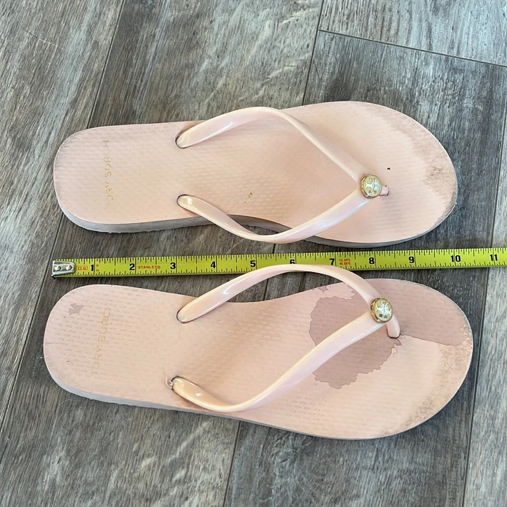 Tory Burch Pale Pink Logo Flip Flop Sandals